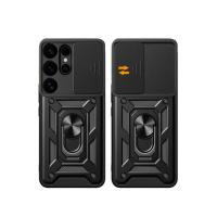 Newface Samsung Galaxy S25 Ultra Kılıf Pars Lens Yüzüklü Silikon - Siyah