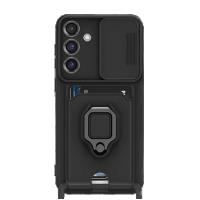 Newface Samsung Galaxy S25 Plus Kılıf Zuma Kartvizitli Yüzüklü Silikon - Siyah