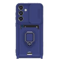 Newface Samsung Galaxy S25 Plus Kılıf Zuma Kartvizitli Yüzüklü Silikon - Lacivert