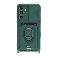 Newface Samsung Galaxy S25 Plus Kılıf Zuma Kartvizitli Yüzüklü Silikon - Yeşil