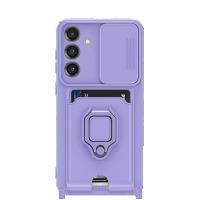 Newface Samsung Galaxy S25 Plus Kılıf Zuma Kartvizitli Yüzüklü Silikon - Lila