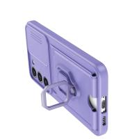 Newface Samsung Galaxy S25 Plus Kılıf Zuma Kartvizitli Yüzüklü Silikon - Lila