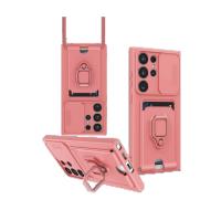 Newface Samsung Galaxy S25 Ultra Kılıf Zuma Kartvizitli Yüzüklü Silikon - Pembe