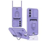 Newface Samsung Galaxy A16 5G Kılıf Zuma Kartvizitli Yüzüklü Silikon - Lila