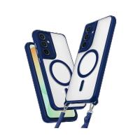 Newface Samsung Galaxy S25 Kılıf Enka Magsafe Silikon Kılıf - Lacivert