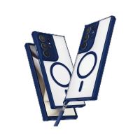 Newface Samsung Galaxy S24 Ultra Kılıf Enka Magsafe Silikon Kılıf - Lacivert