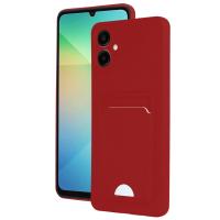 Newface Samsung Galaxy A06 Kılıf Kelvin Kartvizitli Silikon - Kırmızı