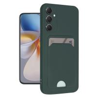 Newface Samsung Galaxy A16 5G Kılıf Kelvin Kartvizitli Silikon - Koyu Yeşil