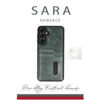 Newface Samsung Galaxy A36 Kılıf Sara Kartvizitli Deri Kılıf - Siyah