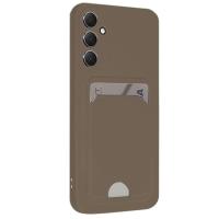 Newface Samsung Galaxy S24 FE Kılıf Kelvin Kartvizitli Silikon - Kahverengi