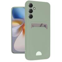 Newface Samsung Galaxy A16 5G Kılıf Kelvin Kartvizitli Silikon - Su Yeşili