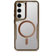 Newface Samsung Galaxy S23 Kılıf Boyi Magsafe Silikon Kapak - Kahverengi