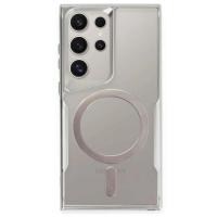 Newface Samsung Galaxy S23 Ultra Kılıf Boyi Magsafe Silikon Kapak - Gümüş
