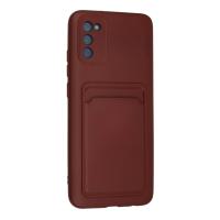 Newface Samsung Galaxy A02S Kılıf Kelvin Kartvizitli Silikon - Bordo