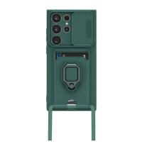 Newface Samsung Galaxy S23 Ultra Kılıf Zuma Kartvizitli Yüzüklü Silikon - Yeşil