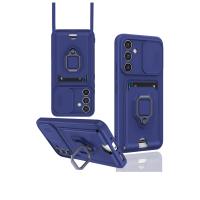 Newface Samsung Galaxy A15 4G Kılıf Zuma Kartvizitli Yüzüklü Silikon - Lacivert