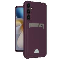 Newface Samsung Galaxy A56 Kılıf Kelvin Kartvizitli Silikon - Derin Mor