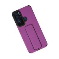 Newface Tecno Pova Neo Kılıf Mega Standlı Silikon - Mor