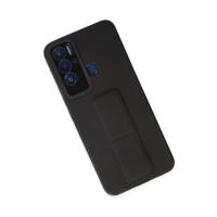 Newface Tecno Pova Neo Kılıf Mega Standlı Silikon - Siyah