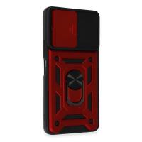 Newface Vivo Y36 Kılıf Pars Lens Yüzüklü Silikon - Kırmızı