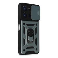 Newface Vivo Y36 Kılıf Pars Lens Yüzüklü Silikon - Yeşil