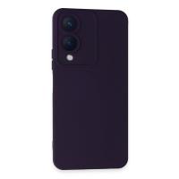 Newface Vivo Y17S Kılıf Nano içi Kadife Silikon - Mor