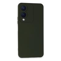 Newface Vivo Y17S Kılıf Nano içi Kadife Silikon - Koyu Yeşil