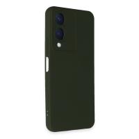 Newface Vivo Y17S Kılıf Nano içi Kadife Silikon - Koyu Yeşil