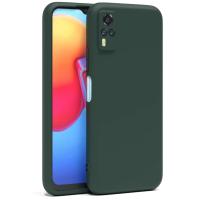 Newface Vivo Y53S Kılıf Nano içi Kadife Silikon - Koyu Yeşil