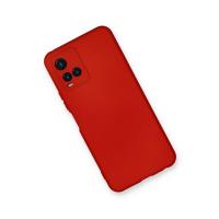 Newface Vivo Y21S Kılıf Nano içi Kadife Silikon - Kırmızı