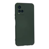 Newface Vivo Y21S Kılıf Nano içi Kadife Silikon - Koyu Yeşil