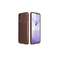 Newface Vivo Y11S Kılıf Auto Focus Karbon Kapak - Kahverengi