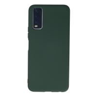 Newface Vivo Y11S Kılıf Nano içi Kadife Silikon - Koyu Yeşil