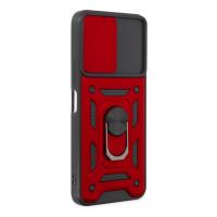 Newface Vivo Y16 Kılıf Pars Lens Yüzüklü Silikon - Kırmızı