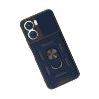 Newface Vivo Y16 Kılıf Pars Lens Yüzüklü Silikon - Lacivert