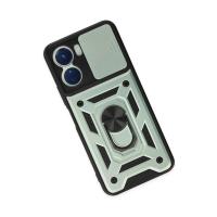 Newface Vivo Y16 Kılıf Pars Lens Yüzüklü Silikon - Yeşil