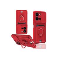 Newface Vivo Y35 Kılıf Zuma Kartvizitli Yüzüklü Silikon - Kırmızı