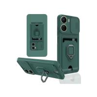 Newface Vivo Y16 Kılıf Zuma Kartvizitli Yüzüklü Silikon - Yeşil