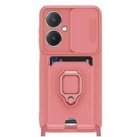 Newface Vivo Y27 Kılıf Zuma Kartvizitli Yüzüklü Silikon - Pembe