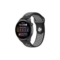 Newface Watch 20mm Spor Delikli Kordon - Siyah-Gri