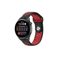 Newface Watch 20mm Spor Delikli Kordon - Siyah-Kırmızı