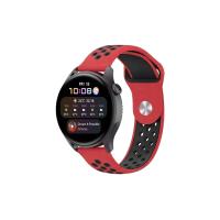 Newface Watch 20mm Spor Delikli Kordon - Kırmızı-Siyah