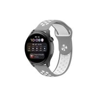 Newface Watch 22mm Spor Delikli Kordon - Gri-Beyaz