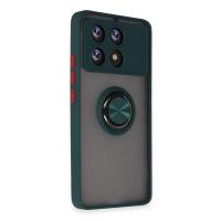 Newface Xiaomi Poco X6 Pro Kılıf Montreal Yüzüklü Silikon Kapak - Yeşil