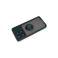 Newface Xiaomi Poco X6 Pro Kılıf Montreal Yüzüklü Silikon Kapak - Yeşil