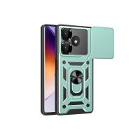 Newface Xiaomi Redmi 13 4G Kılıf Pars Lens Yüzüklü Silikon - Yeşil