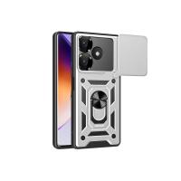 Newface Xiaomi Redmi 13 4G Kılıf Pars Lens Yüzüklü Silikon - Gümüş