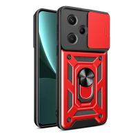 Newface Xiaomi Redmi Note 13 Pro Plus Kılıf Pars Lens Yüzüklü Silikon - Kırmızı