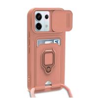 Newface Xiaomi Redmi Note 13 Pro 5G Kılıf Zuma Kartvizitli Yüzüklü Silikon - Pembe