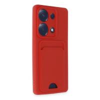 Newface Xiaomi Redmi Note 13 Pro 4G Kılıf Kelvin Kartvizitli Silikon - Kırmızı